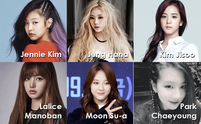 Possíveis integrantes da nova girlgroup da YG.